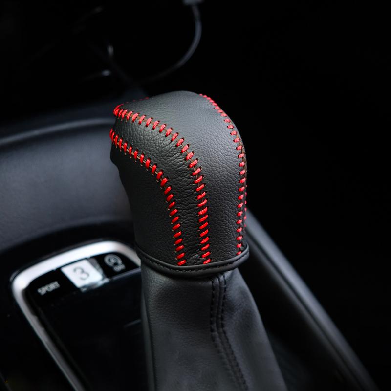 PU Leather Car Gear Head Shift Knob Collars Case Cover For Toyota Corolla E210 Camry XV70 2024 Hybrid