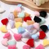 10Pcs Furry Kitten Ears Charm Sewing Plush Ears Appliques Assorted Color for Hair Accessories Clothing Embellishments