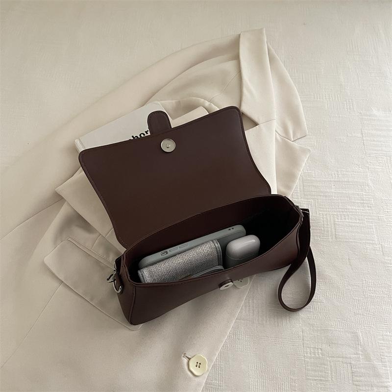 Autumn new fashion foreign texture simple baguette bag niche casual women's shoulder messenger bag