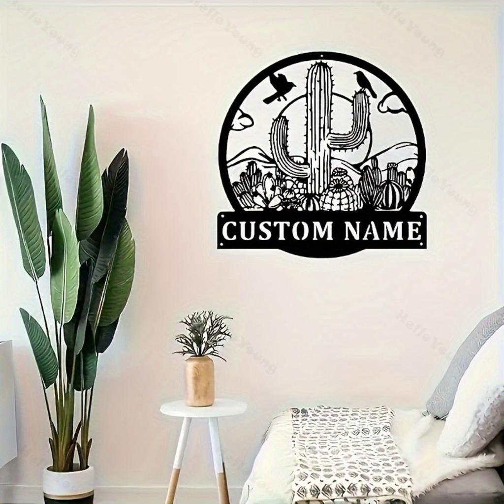 Metal Cactus Wall Decor, Modern Art for Bedroom Living Room Porch Outdoor