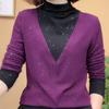 Women's 2024 Double-Sided Velvet Long-Sleeve Chic Top - Autumn/Winter Versatile Style