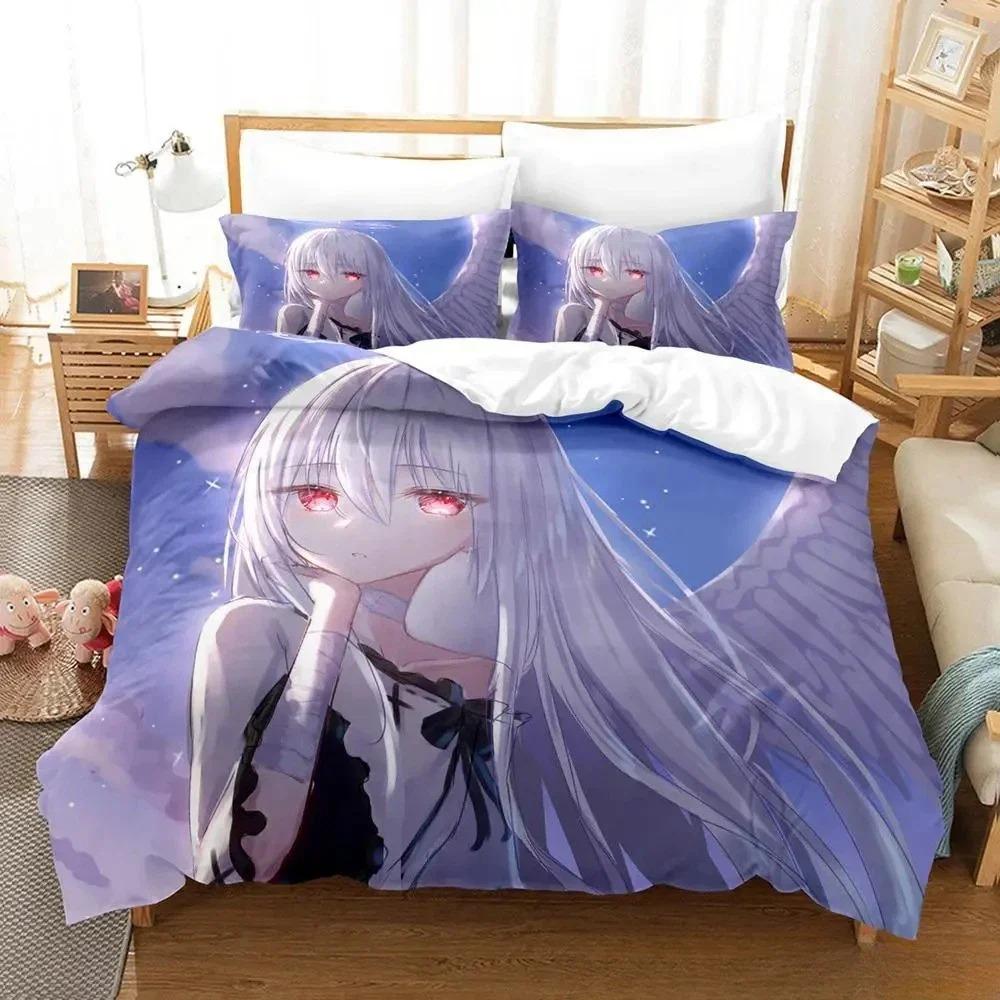 Luxury Angel Girl Bedding Set Single Twin Full Queen King Size Anime Bed Duvet Cover for Adult Kid Bedroom