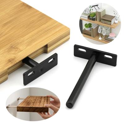 New 1Pcs 4"6" Folding Shelf Support Bracket Hidden Floating Wall Shelf Support Brackets for Heavy Duty Bracket