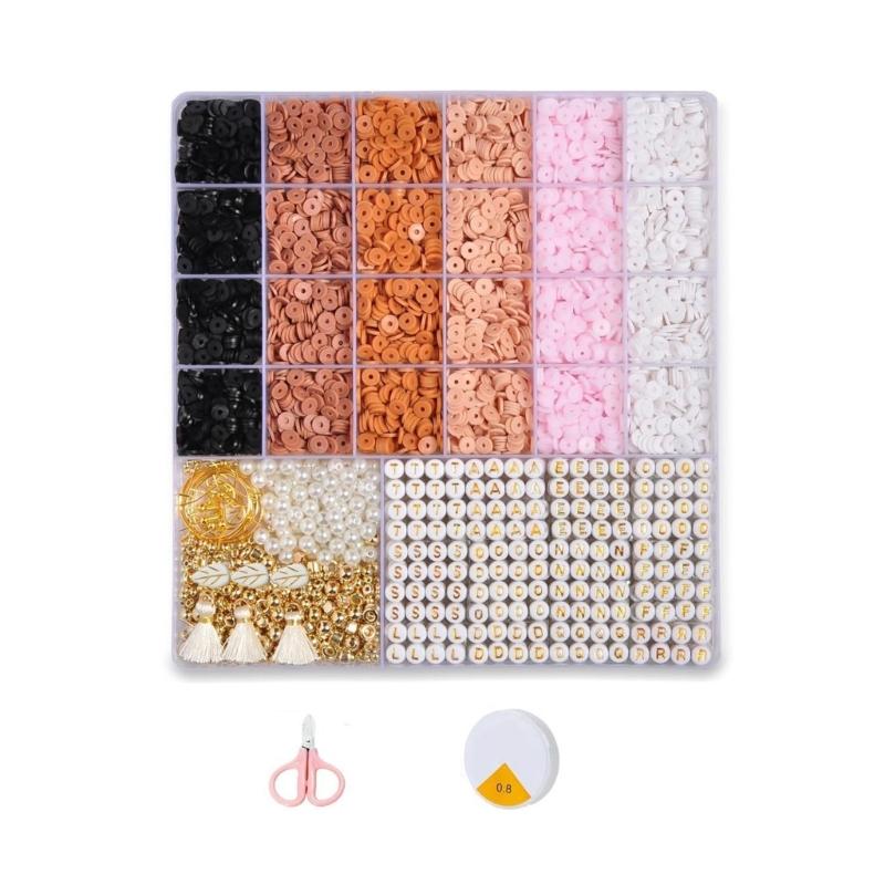 

Handmade Clay Beads Set Letter Jewelry Charm Jewelry Making Supplies Clay Beads Handmade Bracelet Part Soft Clay Texture 1