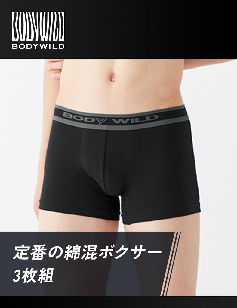 Gunze Boxer Briefs of 3P Boxer Briefs Underwear 9A M [BODY WILD] (Set 3) Men's (3 Colors)
