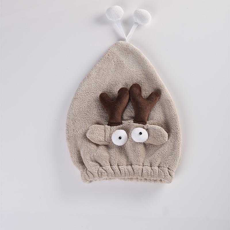 Clownfish Funny Water-absorbing Coral Velvet Dry Hair Cap Cartoon Cute Animal Pet Three-dimensional Shape Shower Cap