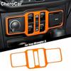 Window Control Switch Button Cover Trim Orange For 2018-22 Jeep Wrangler JL JT