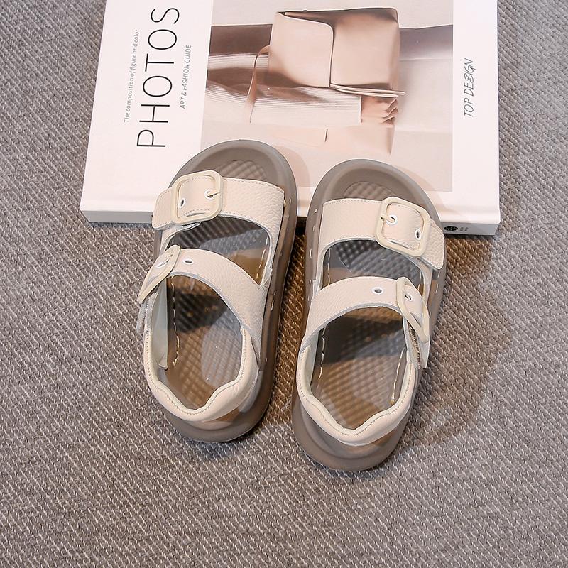 Children Sandals Open Toes Non-slip Kids Beach Shoes Comfortable Soft 2025 Summer New Kids Casual Shoes Versatile Soild Color