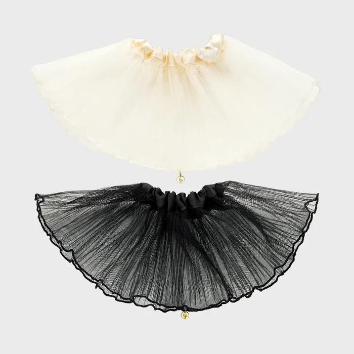 EN007 Elegant Pleated Big Scrunchie (Ivory, Black)