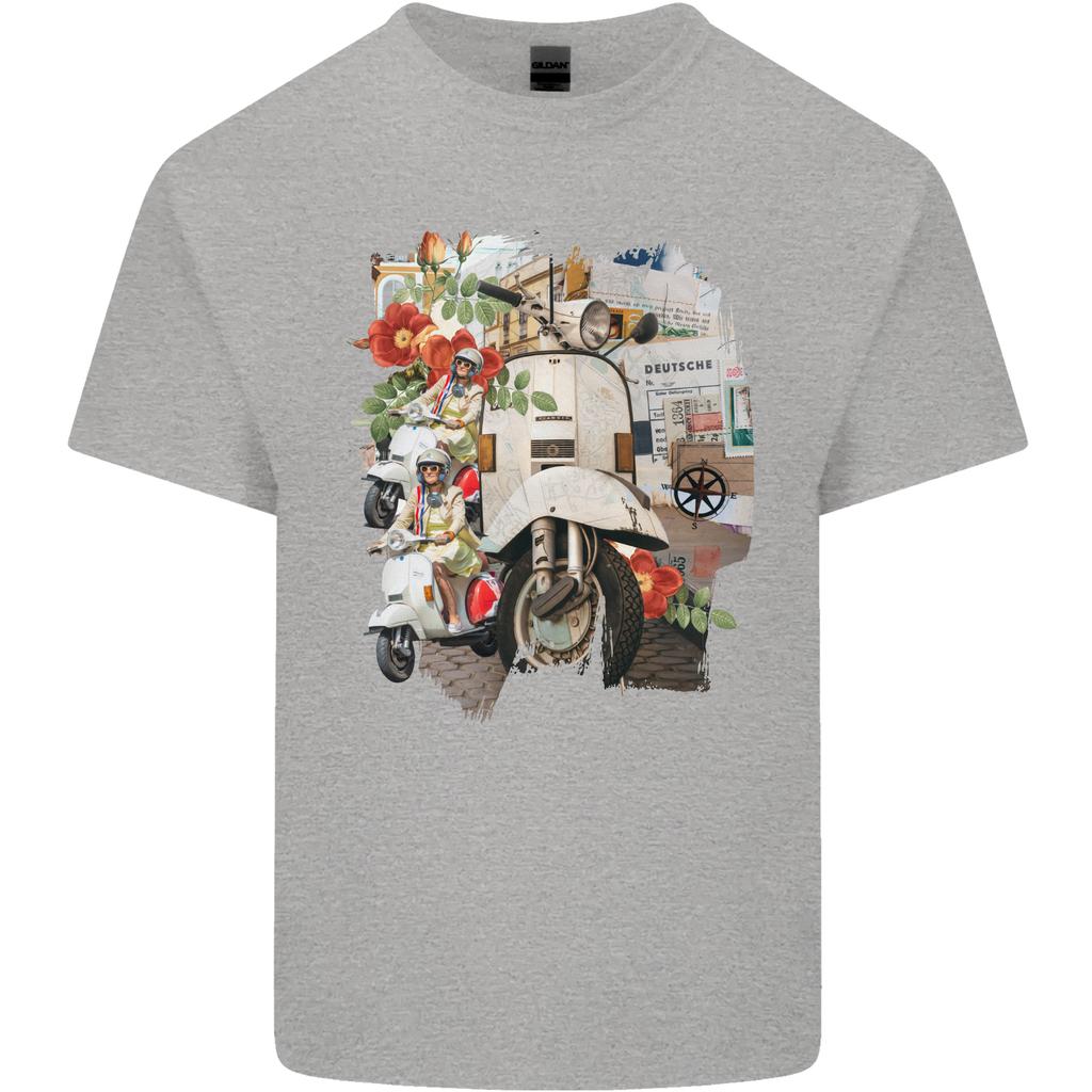 Scooter Colage MOD Culture Moped Bike Unisexs Light Cotton TShirt