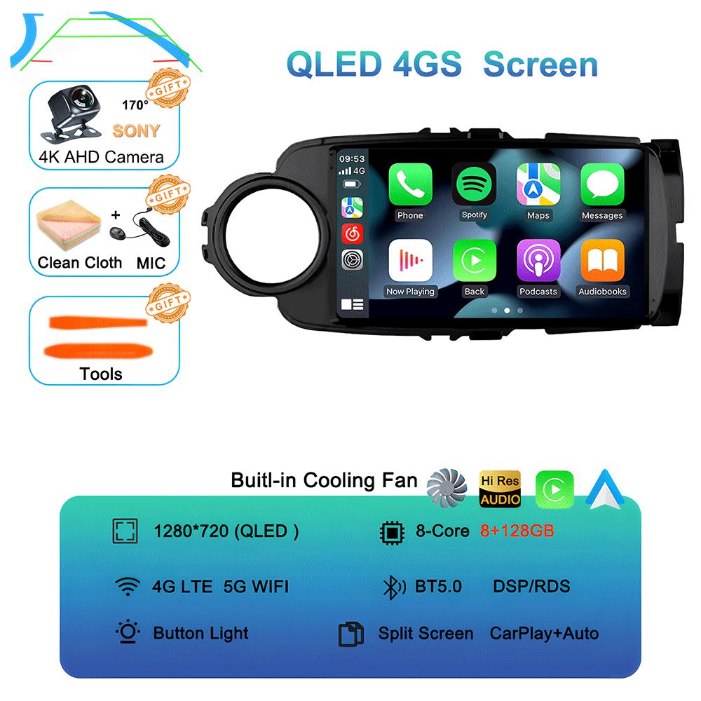 Car Radio For Toyota Yaris LHD RHD 2012-2017 Multimedia Stereo Video Player Android 14 BT DSP Auto Carplay GPS Navigation