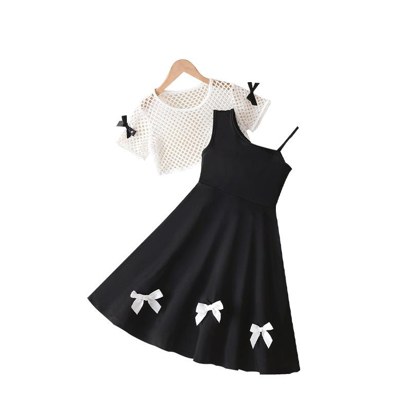 Girls Fashion Collar Set Summer Children s Simple Princess Dress 11-12Y