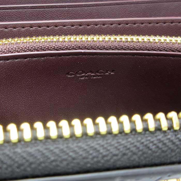 Long Wallet Long Zip Around Wallet Leather with Logo Wristlet CT083 IMBLK Outlet [Coach] Croco-like (Black) Women's [Item]