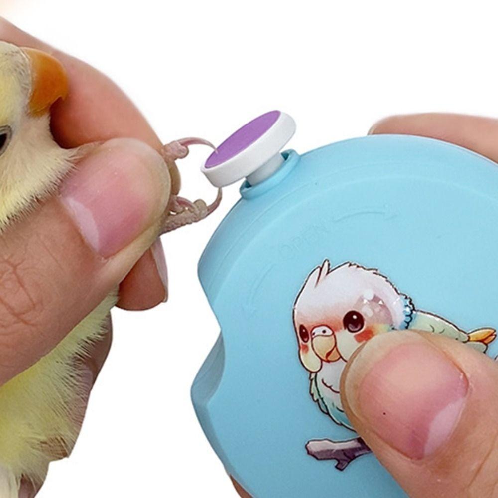 Safe Low Noise Electric Parrot Nail Trimmer Mini with 6 Grinding Heads Bird Nail Cutter Round Nail Trimming Tool Bird Paw