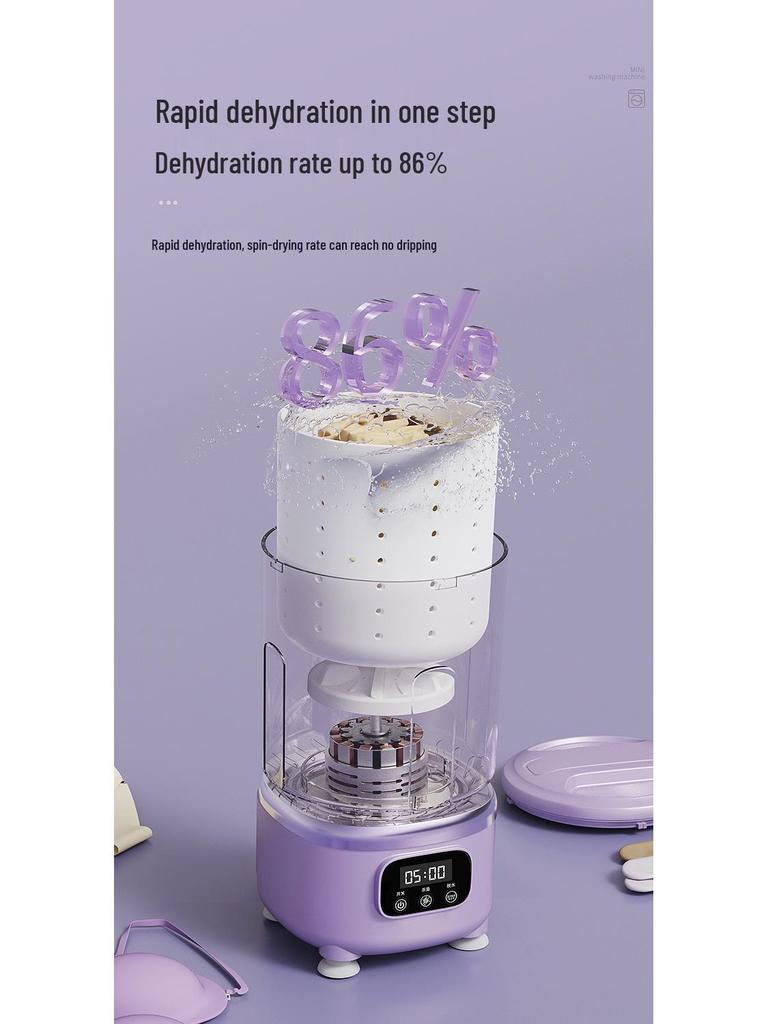 Portable Mini Washing Machine with Dehydration for Underwear, Socks & Small Items
