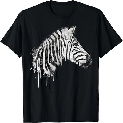 Zebra Watercolor Artistic Horse Wildlife Lovers Graphic T-Shirt
