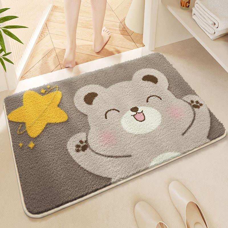 

Впитывающий коврик для ванной комнаты Милый коврик для ванной двери Грязный Нескользящий коврик Ковер для туалета Коврик для двери туалета Бытовой 40 * 60cm