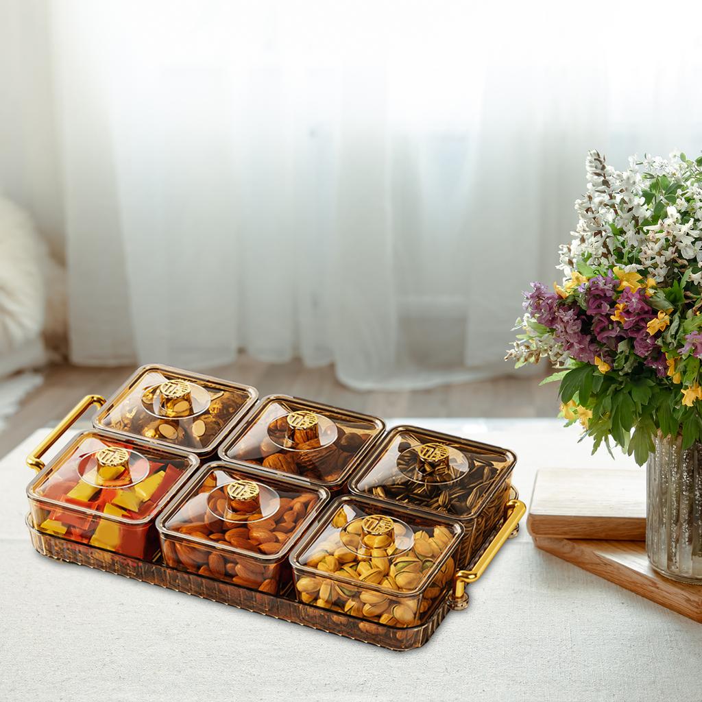 Divided Snack Serving Bowl Tray Dish Platter Appetizer Dessert Tray for Holiday Desktop Durable Multifunctional Accessory