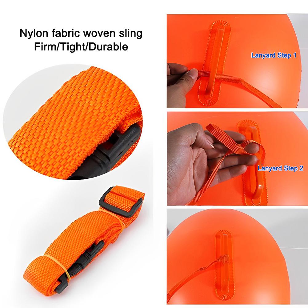 PVC Swimming Buoy Bag Inflatable Ladybug Float Bag Floating Double AirBag with Waist Belt High Visibility Water Sport Safety Bag