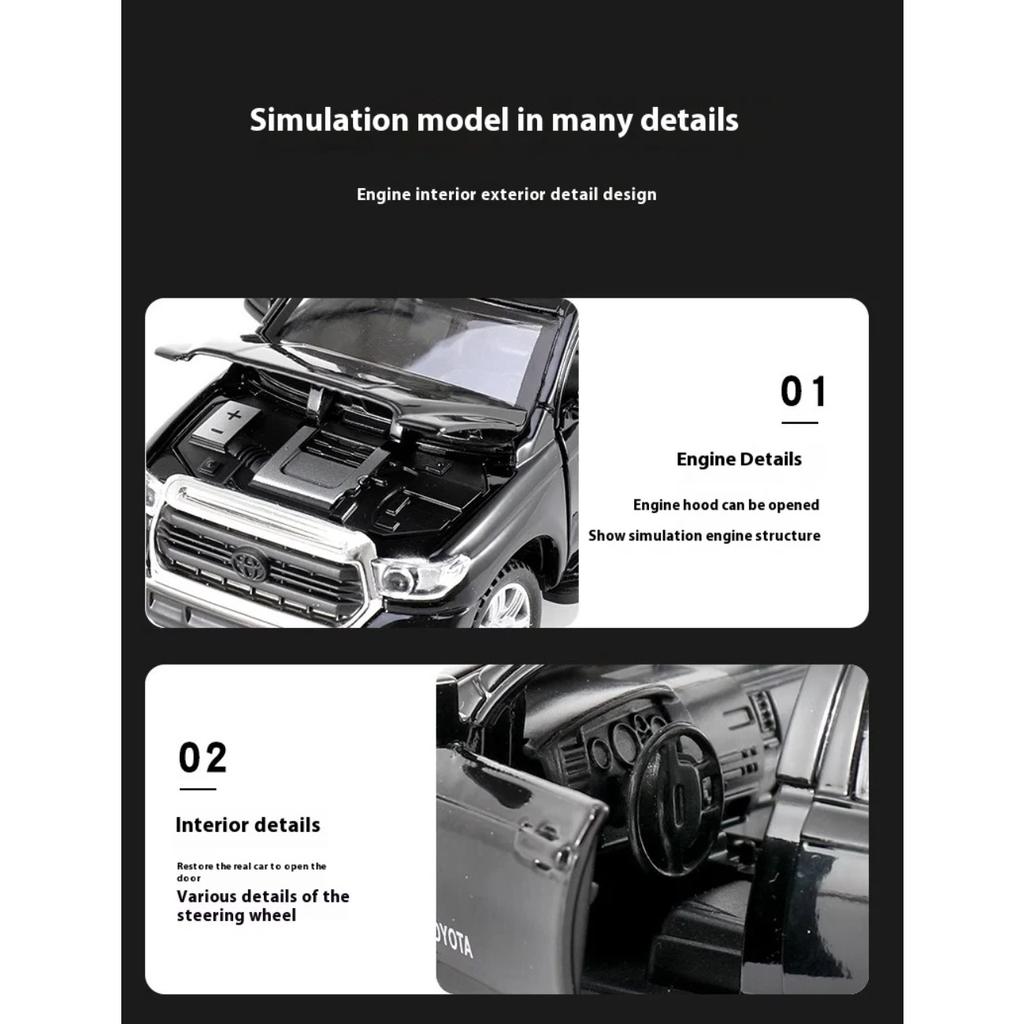 1/32 Toyota Tundra Off Road Pickup Truck Alloy Diecast Car Model Sound & Light Collectibles Children's Toys Birthday Gift Boys