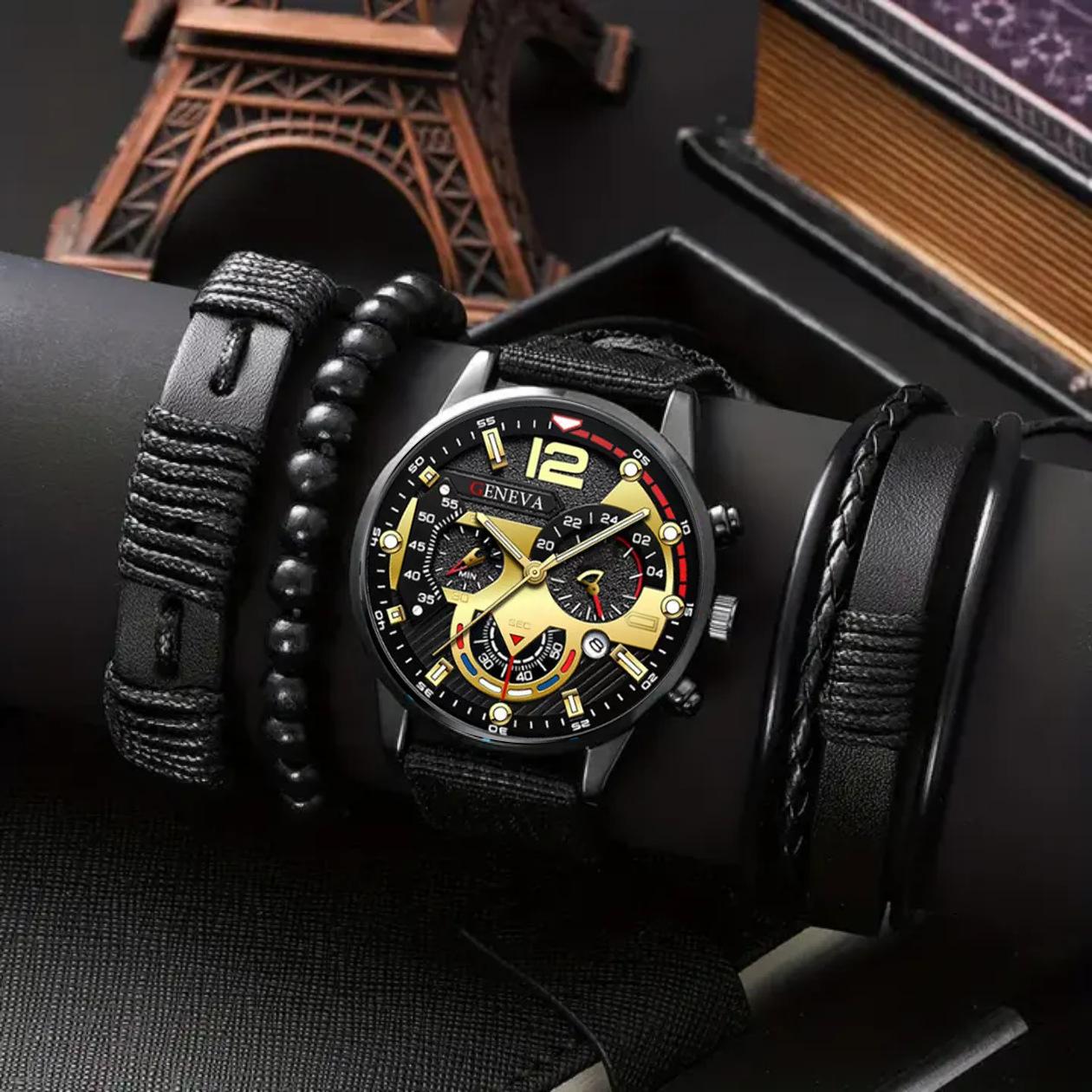 Fashion Business Canvas Strap Luminous Quartz Watch Trend Personality Casual Simple Men S Watch