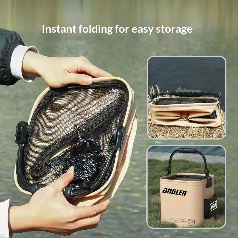 Durable 8L 13L Fishing Bucket with Ergonomic Handle Easy Outdoor Folding Design
