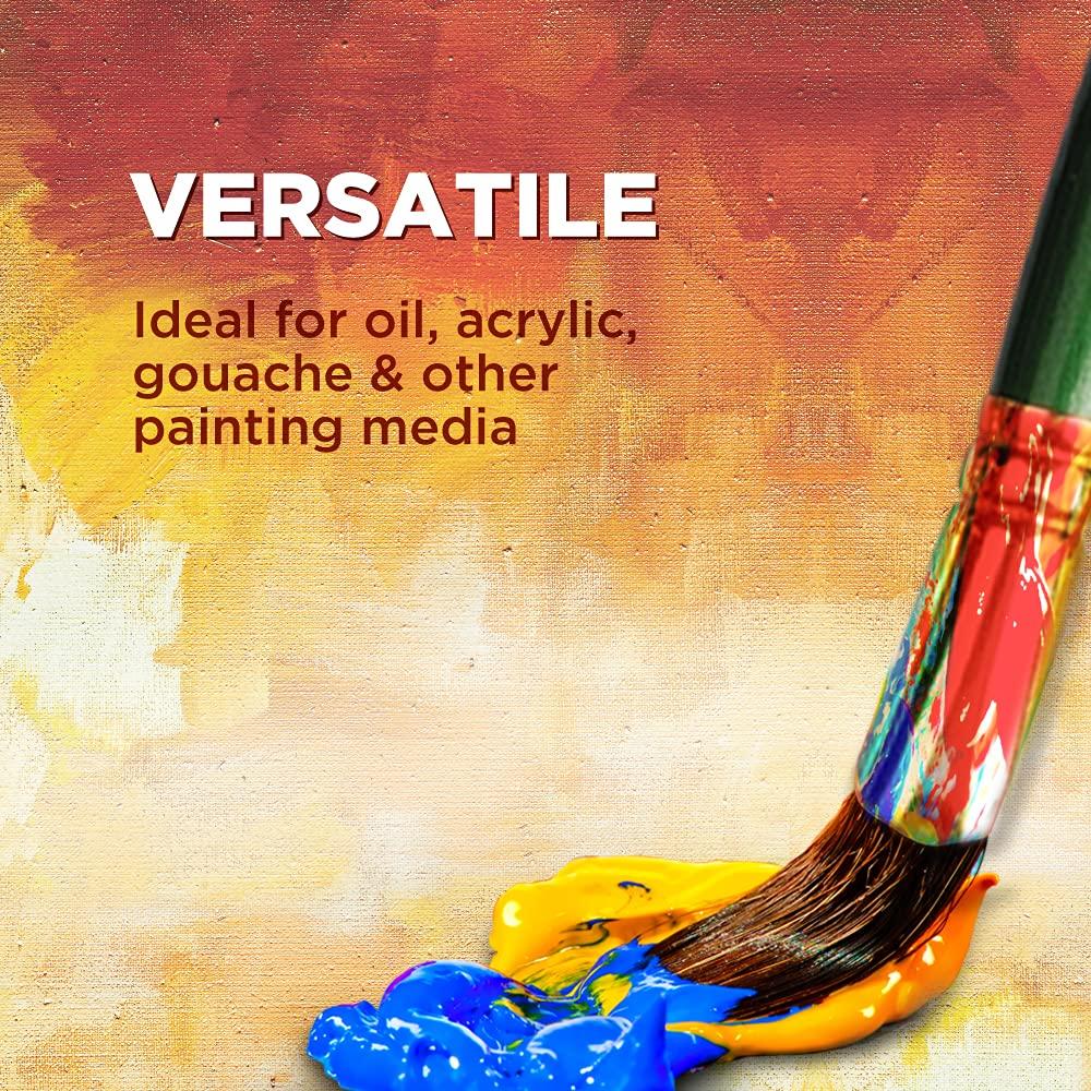 Pidilite Fevicryl Synthetic Taklon Flat Brush Set of 4 for Acrylic Watercolour Oil Painting Artists Sizes 1 2 4 6