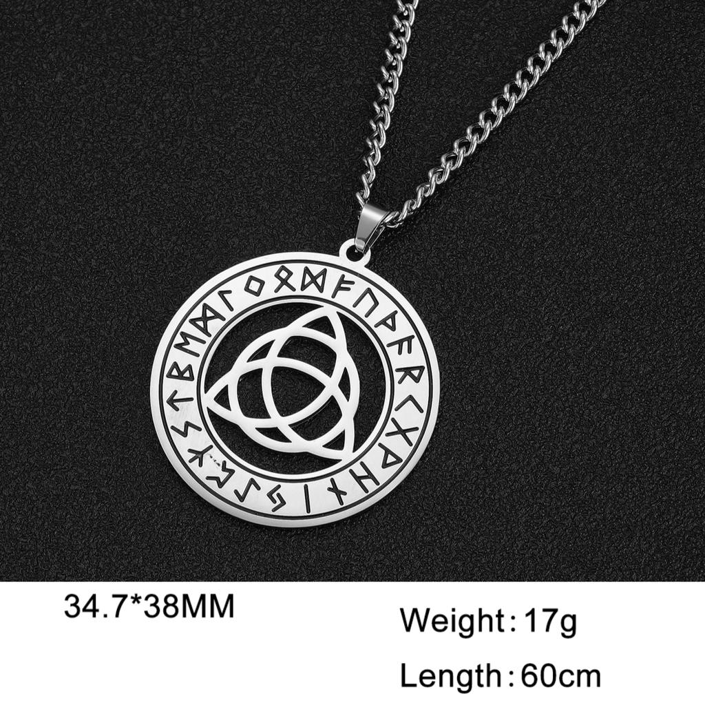 LIKGREAT Triquetra Symbol Pendant Necklace Stainless Steel Trinity Irish Celtic Witch Knot Amulet Religious Jewelry Gifts