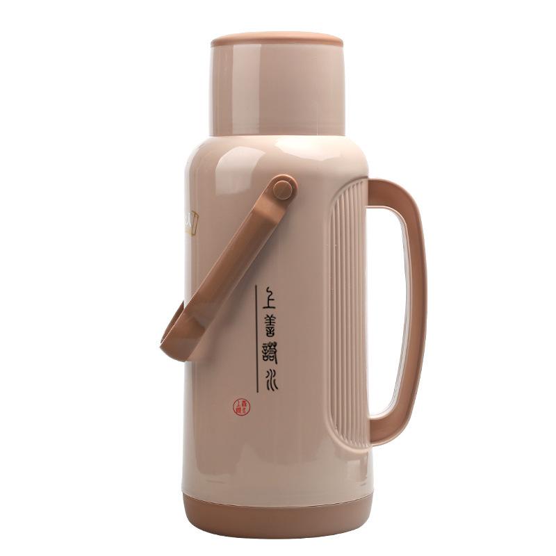 Leather-Covered Glass Liner Thermos Bottle for Dorms - Keeps Water Hot