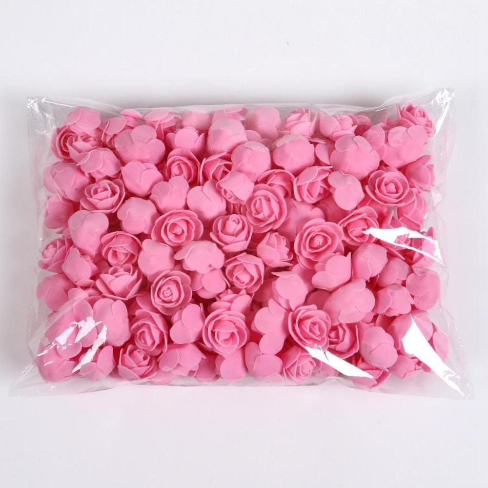 100pcs/bag Mini Rose Foam Flowers DIY Bouquet Wedding Party Decoration