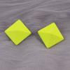 New Korean Neon Yellow Green Round Square Acrylic Stud Earrings For Women Geometric Triangle Matt Earrings Jewelry Party Gifts