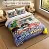 Custom Name Text Bedding 3Pcs Set,Toca Boca 1 Duvet Cover 2 Pillowcases Soft Bed Linen For Gift