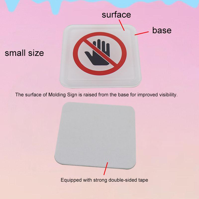 Don't Touch No Touching Signs Public Place Logo Acrylic Wall Stickers Prohibition Badge Notice Store Inside Warning Plaque