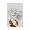 White Rose Flower Golden Ink Splash Abstract Poster Nordic Art Plant Canvas Painting Modern Wall Picture for Living Room Decor