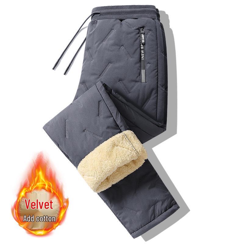 Northeast Snow Men's Fleece-Lined Lambswool Windproof Winter Sweatpants - Thick, Warm, Plus Size