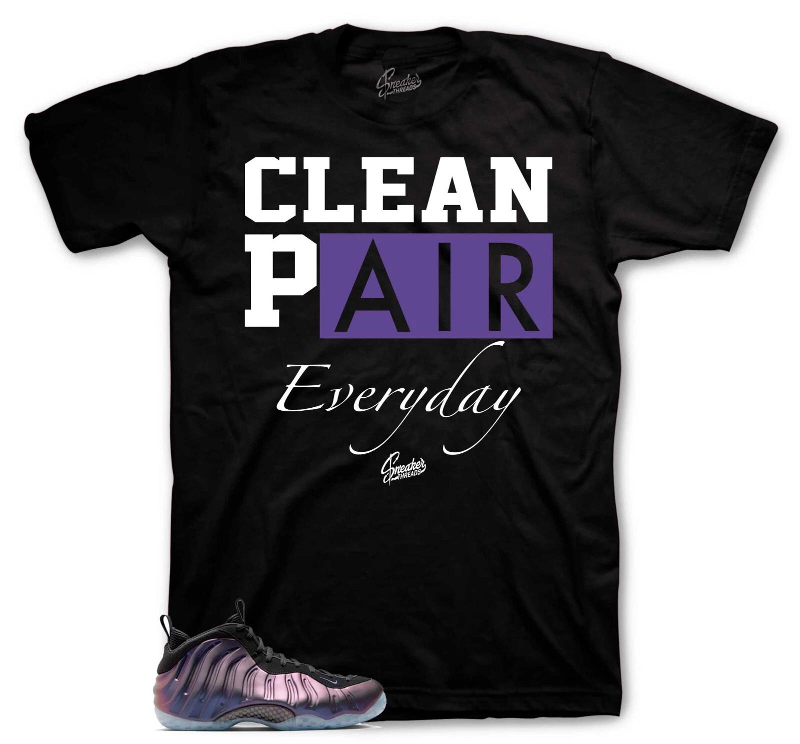 Shirts To Match Foamposite Eggplant Sneakers - Clean Pair Sneaker Tees L