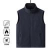 Casual Solid Color Fleece Vest Men's Autumn and Winter Warm Fleece Vest Outdoor Sports Cardigan Fleece Jacket Stand-up Collar Men