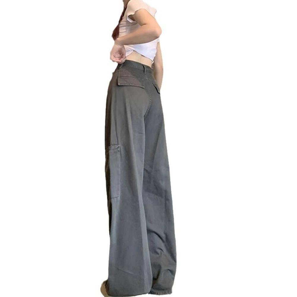 American Tooling Jeans Women's Spring and Autumn New High Waist Loose Wide Legs Thin Versatile Straight Jeans