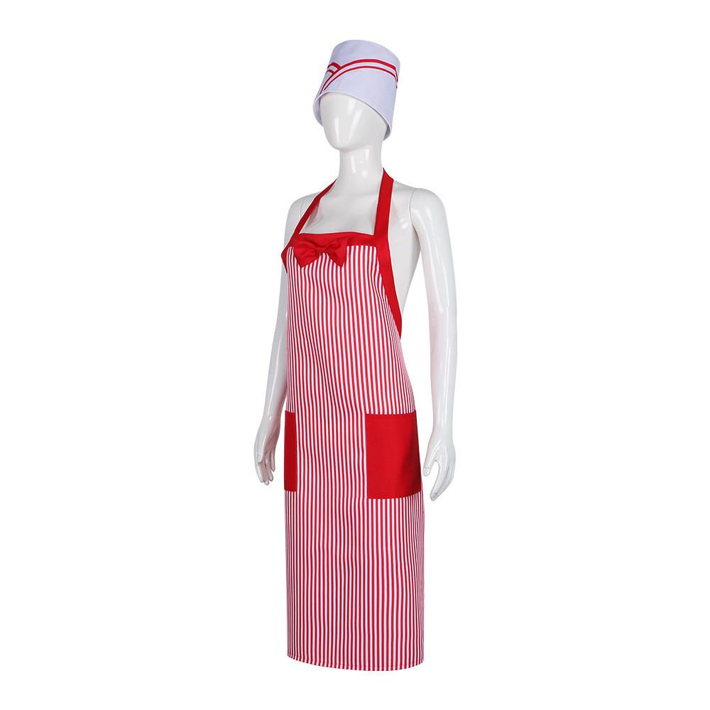 Costume Cosplay Halloween Set Chef Hat Striped Apron Role Play Themed Events