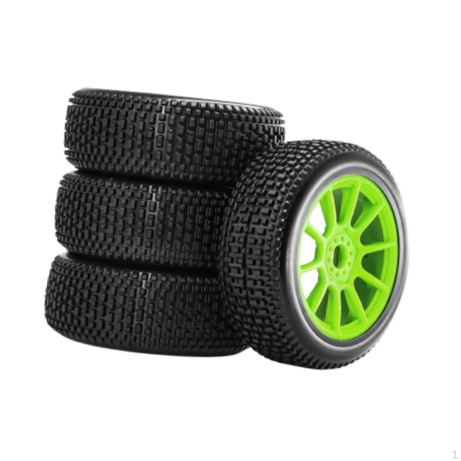 

4 Pack of 1/8 Scale RC Vehicle Tires for Replacement зелений