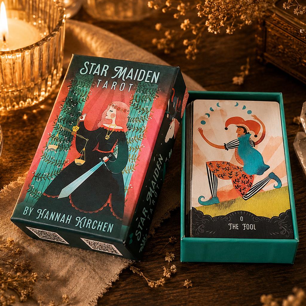 Baraja de Tarot Star Maiden Baraja de 78 Cartas Estética Celestial Divina Cartas de Tarot