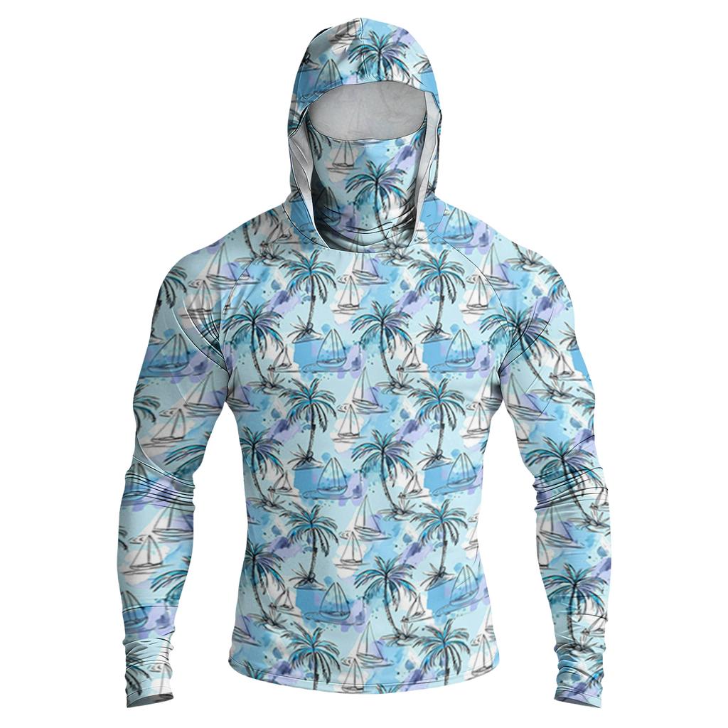 Men's Casual Drop-Shoulder Hooded Long-Sleeve Shirt