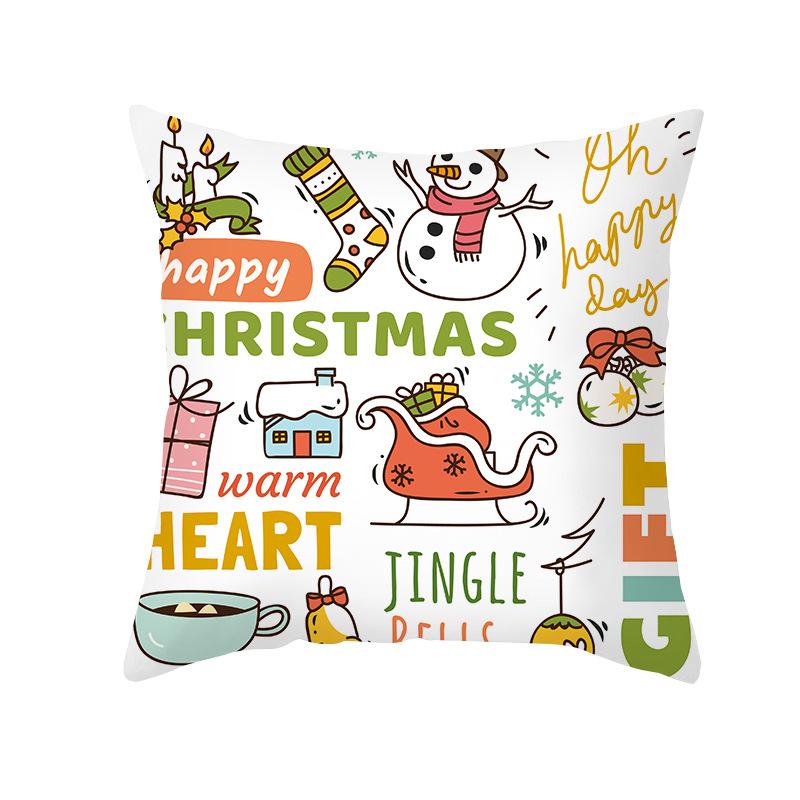 New Nordic Print Christmas Pillow Cover Cartoon Christmas Series Sofa Cushion Cover Home