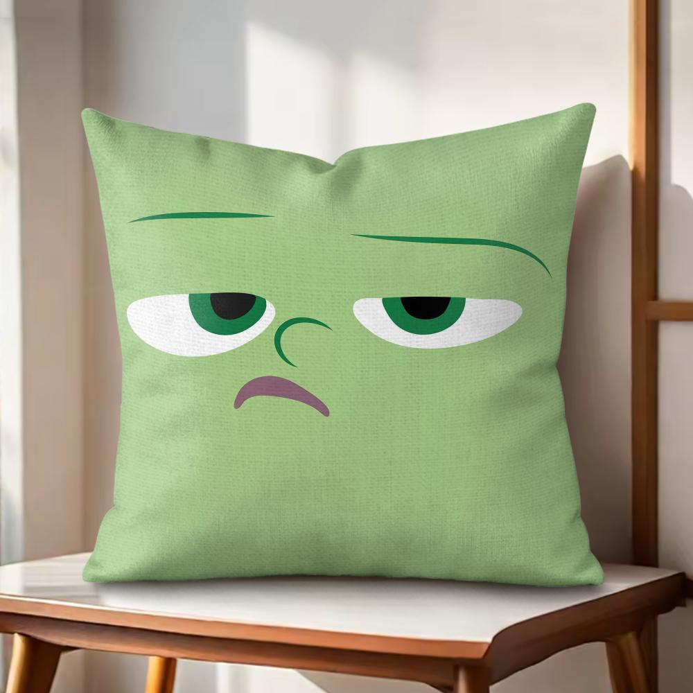 CARTOON ANGRY EYES Cushion Cover Natural Linen Organic Fabric DoubleSided Printing Couch Pillow Covers Home Decor