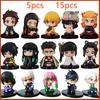 Demon Slayer Kimetsu No Yaiba Q Sürüm Anime Figürü Oyuncak - Oturan Tanjiro Nidouzi Inosuke Zenizu PVD Figür Model Bebek Hediye