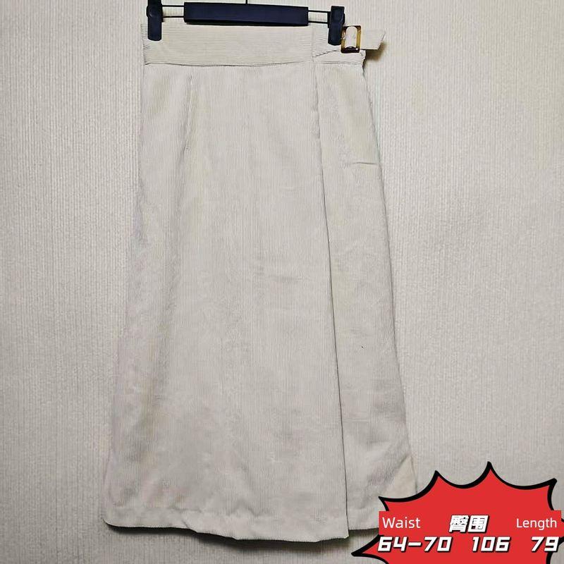 

Export Export Original Single Factory Sample Clothes Same Skirt Women s Pleated Skirt High Waist Long Skirt Easiest for Match Slim Looking Autumn Creamy white velvet one-step skirt