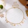 Summer Ocean Series Starfish Conch Pendant Waist Chain for Women Creative Double Layer Imitation Pearl Belly Chain Body Jewelry