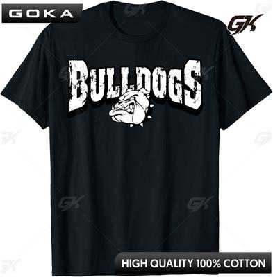 Bulldogs Mascot Back To School Team Spirit Printed GraphicTShirt Casual Fashion Round Short Sleeved Tops Ropa De Hombre