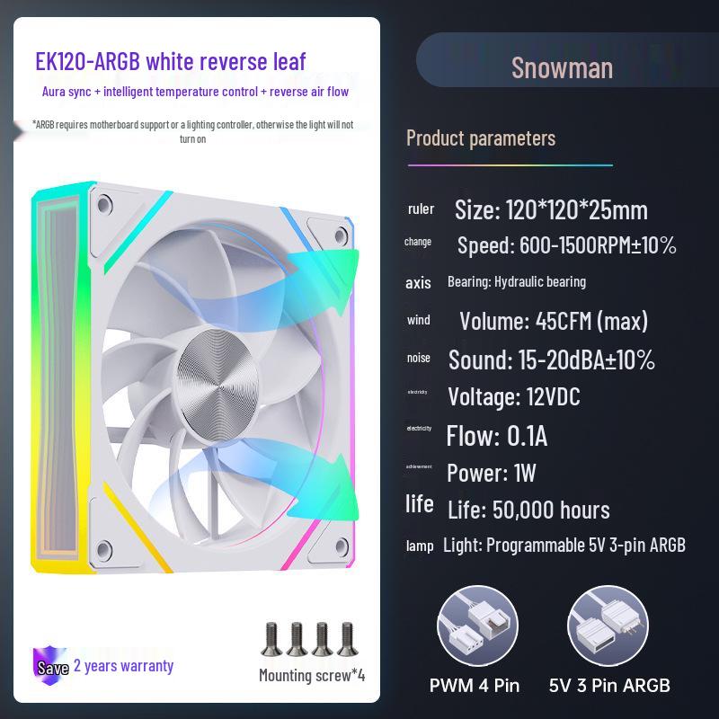 SNOWMAN EK120 ARGB 120mm Prism CPU Cooling Fan
