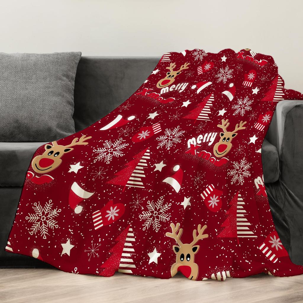 Christmas Creative Throw Blanket Flannel Print Blanket Super Soft Cozy Sofa Nap Blanket Home Blanket Perfect Home Gift For Her